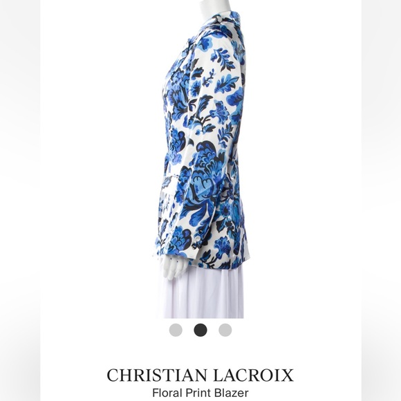 NWT Christian Lacroix Blue Floral Suit - Picture 4 of 9